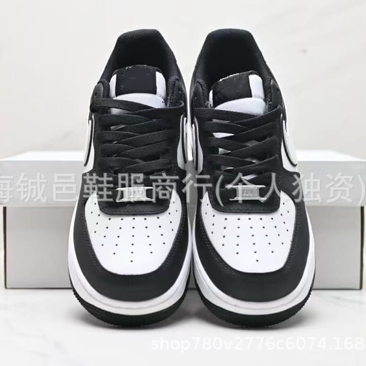 Low-Top Air Force1 White Sneakers Black And White Panda Design DV0788 Unisex Casual Shoes round Toe Rubber Sole Summer Wear
