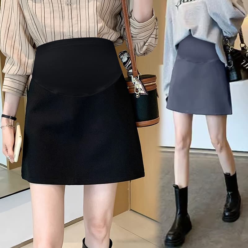 2023 Autumn New Style Fashion Versatile Suit Maternity Skirt A-Line Short Skirt Slit High-Waist Pencil Skirt