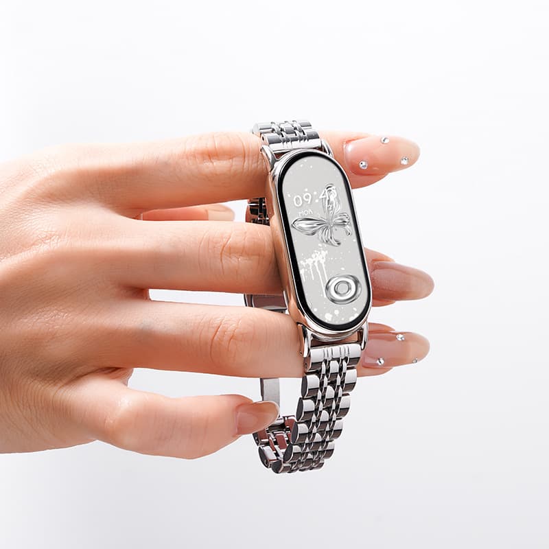 Starry Sky Series Compatible with Xiaomi Band 9 Strap, New Xiaomi 10 Seven-Bead Steel Band Sport Band 8/7 Wristband