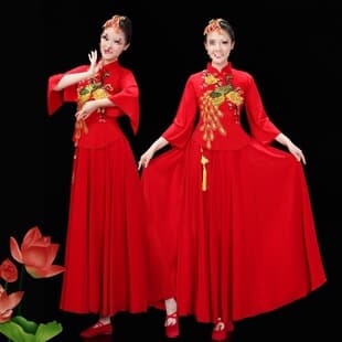 Flowing Chinese Style New Festive Middle-Aged and Elderly Dance Costume Square Dance Classical Dance Performance Costume Women's Suit