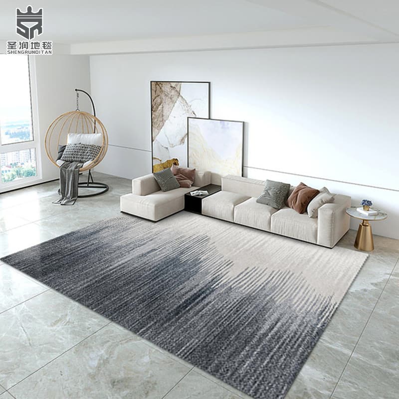 Modern Nordic Printed Carpet Imitation Cashmere Living Room Rug Tea Table Carpet Stripe Pattern Machine Washable Luxury Sensation