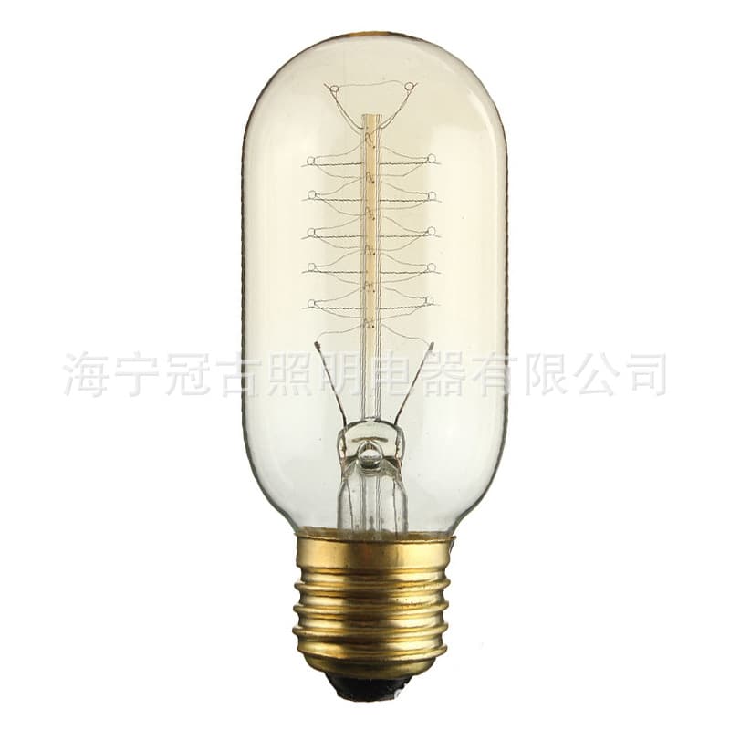 Amazon Exclusive T45 Edison Bulb 40W Spiral Vintage Tungsten Filament Lamp 120V 220V