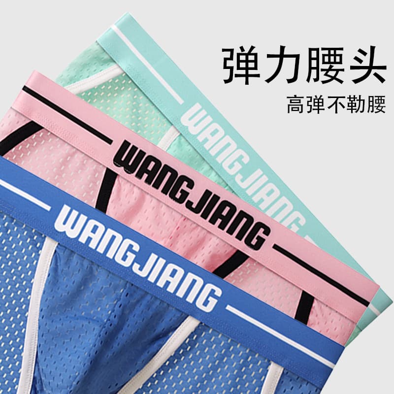 Ice Silk Men's Triangle Briefs Summer Thin Mesh Breathable Cool Naked Feel Men's Underwear Triangle Zhongshan Wholesale