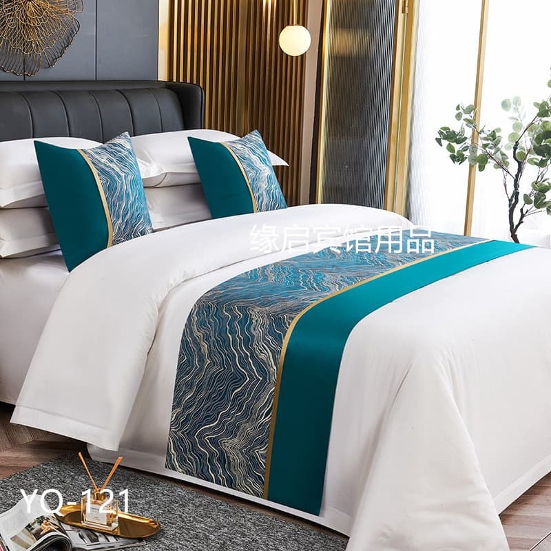 Hotel bedding light luxury bedside towel bed flag bedside pad bed cover table flag same style cushion pillow yellow F^