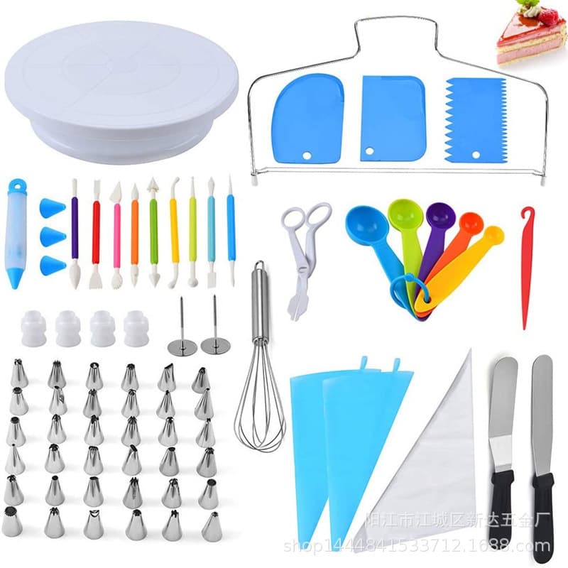 Amazon 66-piece cake turntable set, cake decoration tools, engraving pen, measuring spoon for baking