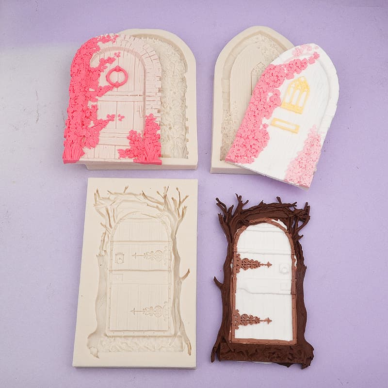 Cake Mold, Exquisite Floral Door Silicone Chocolate Mold, Super Light Clay Polymer Clay Mold, Epoxy Resin Baking Mold