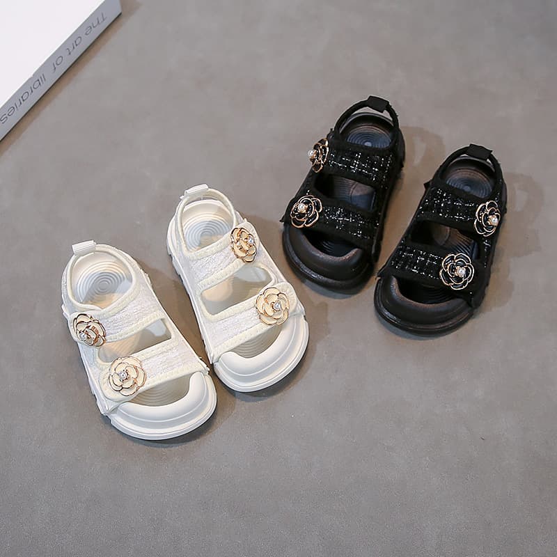 Girls Sandals Summer 2025 New Children's Shoes Princess Style Soft Bottom Sandals for Big Children and Girls Fashion Beach Shoes