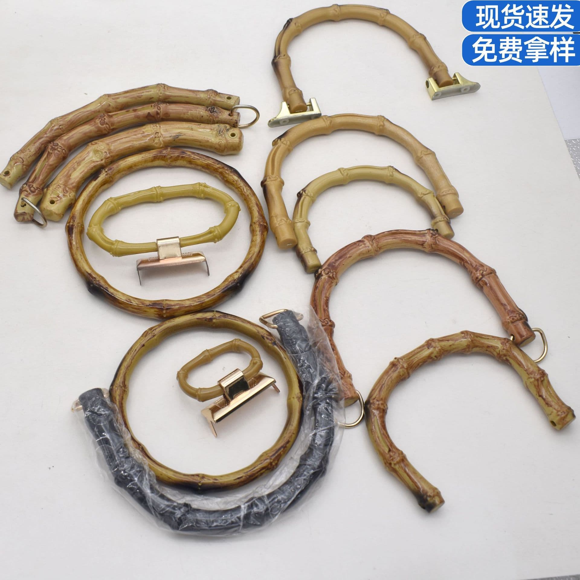 Luggage accessory handle, gift box handle, bamboo joint handle, high-end handbag jewelry hand-carry wooden box handle