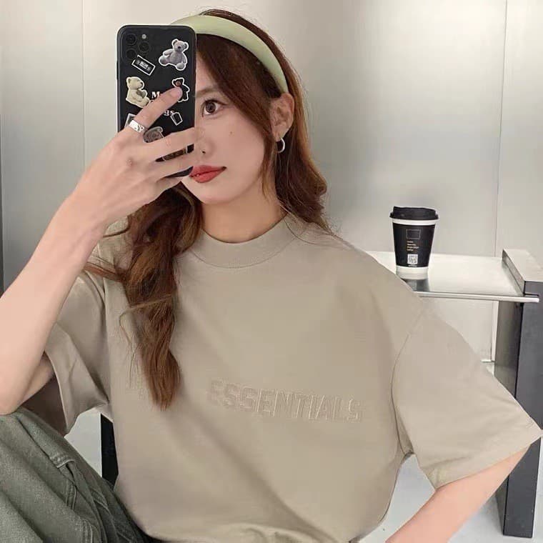 Fan Gift FOG Print Short Sleeve ESSENTIALS Unisex Couple Versatile Round Neck Slimming Cross-border Agent