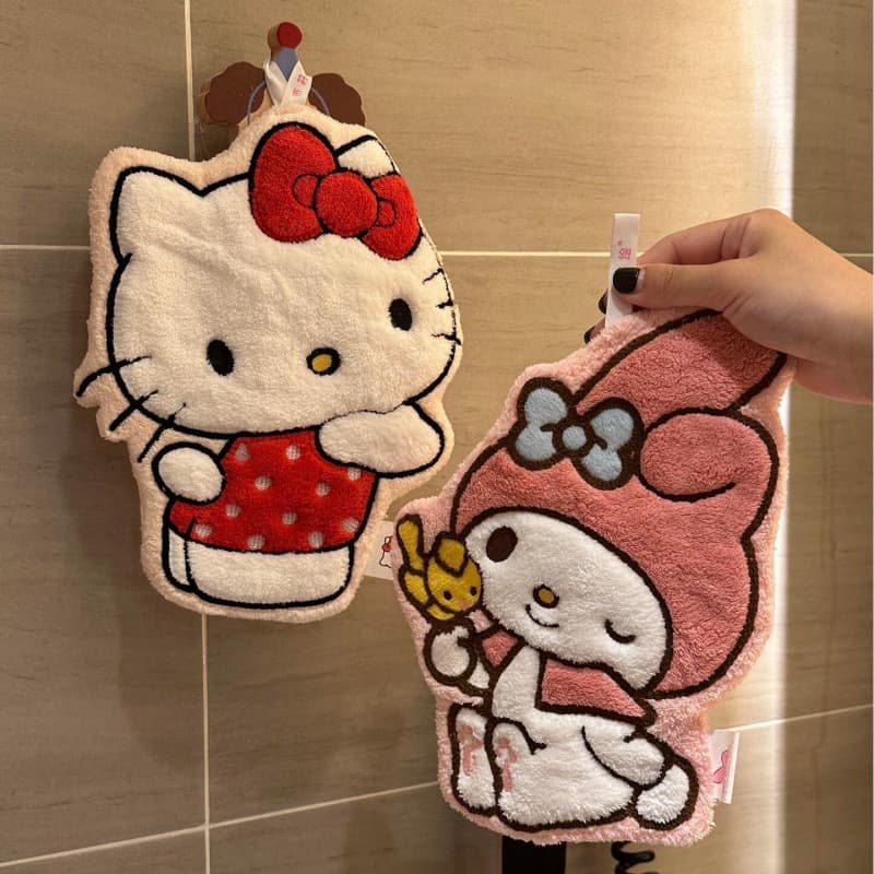 Cute Cartoon Hanging Towel, Thick Absorbent Quick-Dry Kitchen Bathroom Super Cleaning Cloth, Kids Handkerchief