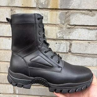 New Style Cowhide Men's High-Top Black Knight Ultra-Light Boots Anti-Slip Combat Training Military Tactical Boots Waterproof Anti-Puncture