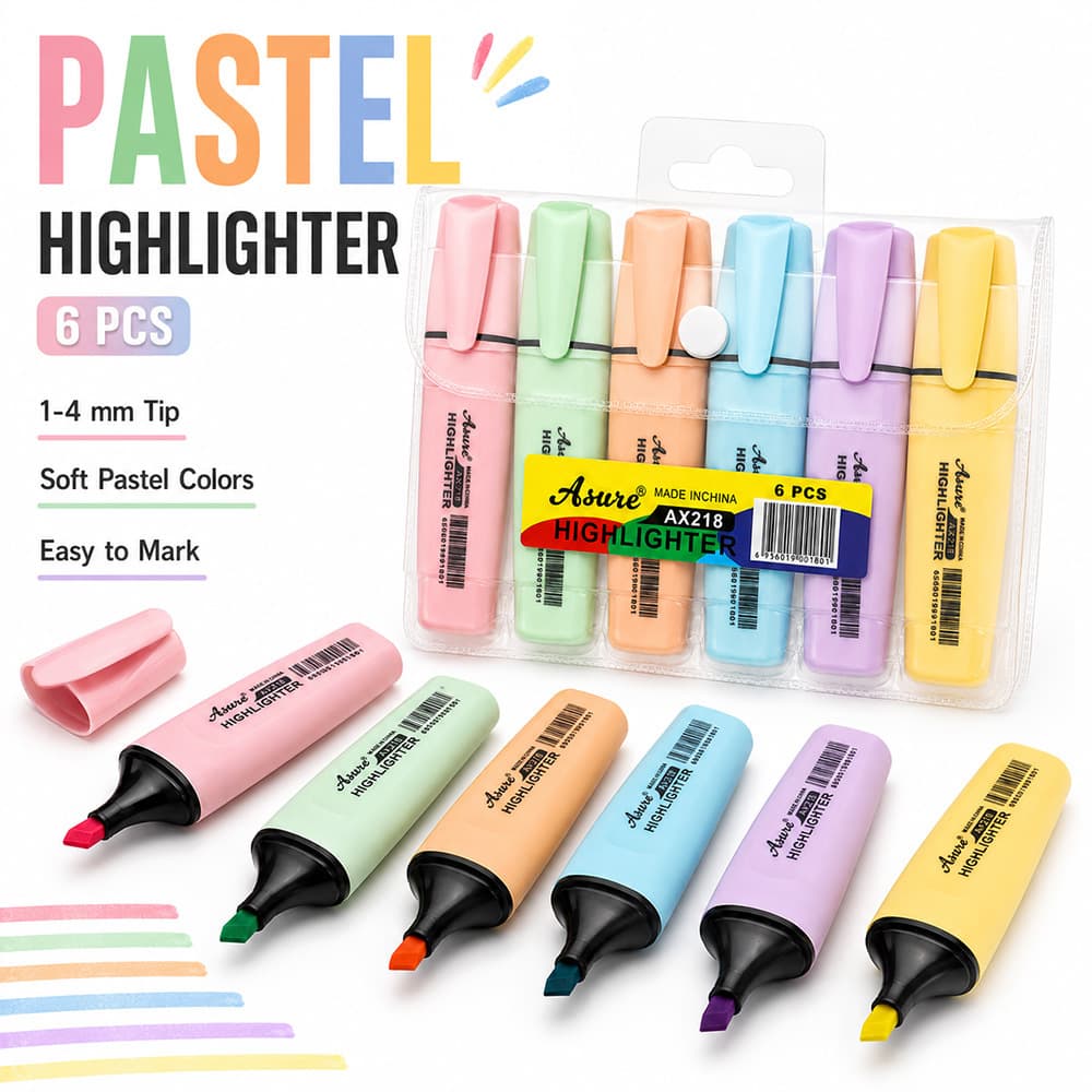 Cross-border Best-selling Fluorescent Highlighter Pens for Students, Large Capacity Thick Tip Marker Pens, Journaling Pens, Macaron Color Assorted Colored Markers