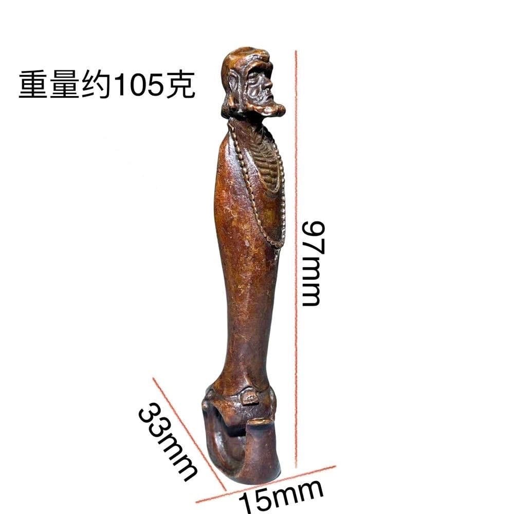 Solid Old Copper Crossing River Daruma Ornament, Daruma Patriarch Enlightenment Creative Incense Holder, Buddha Statue, Tea Pet Incense Stand