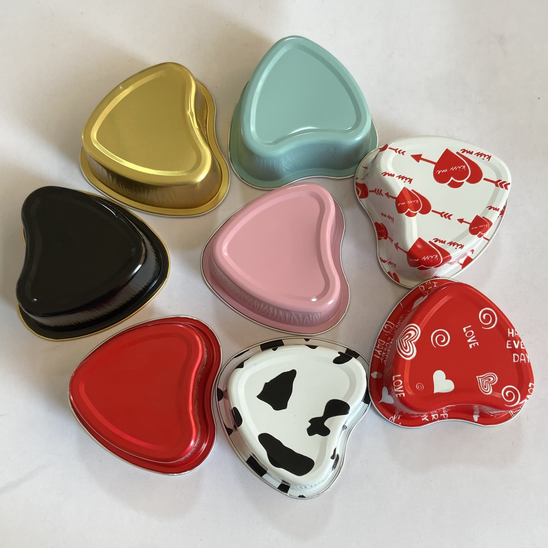 Baking Pudding Cups, Air Fryer Aluminum Foil Containers, Heart-Shaped Cake Baking Cups, Put Chai Ko Boxes