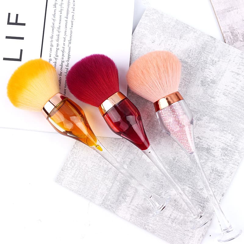Nail Art High-Stem Goblet-Shaped Dust Brush Nail Cleaning Brush Loose Powder Brush Nail Tool Makeup Brush PVC Box Set