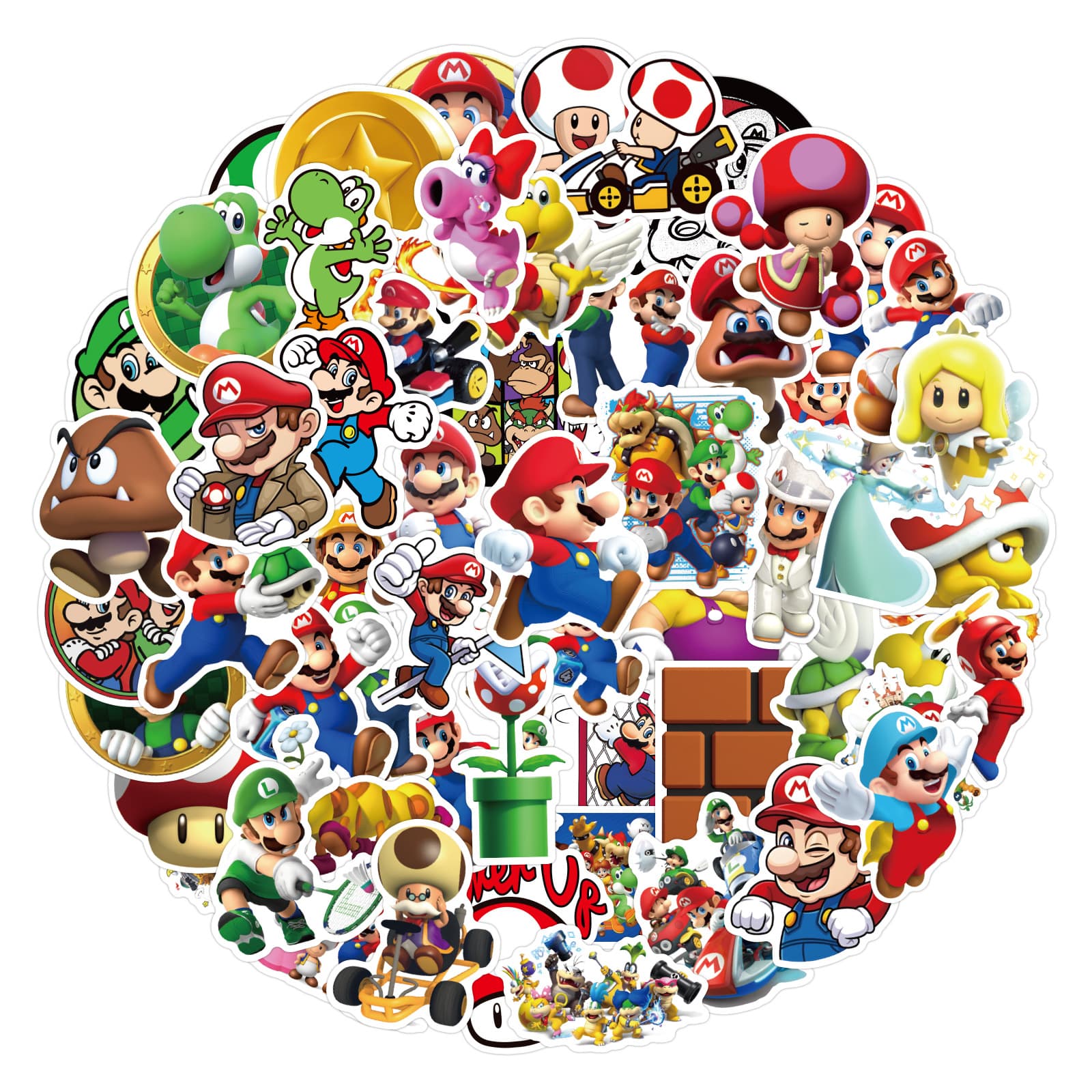 Classic Super Mario Graffiti Stickers 100 Pcs for Water Cup Luggage Car Body Decal Wholesale Gaming Cartoon Sticker