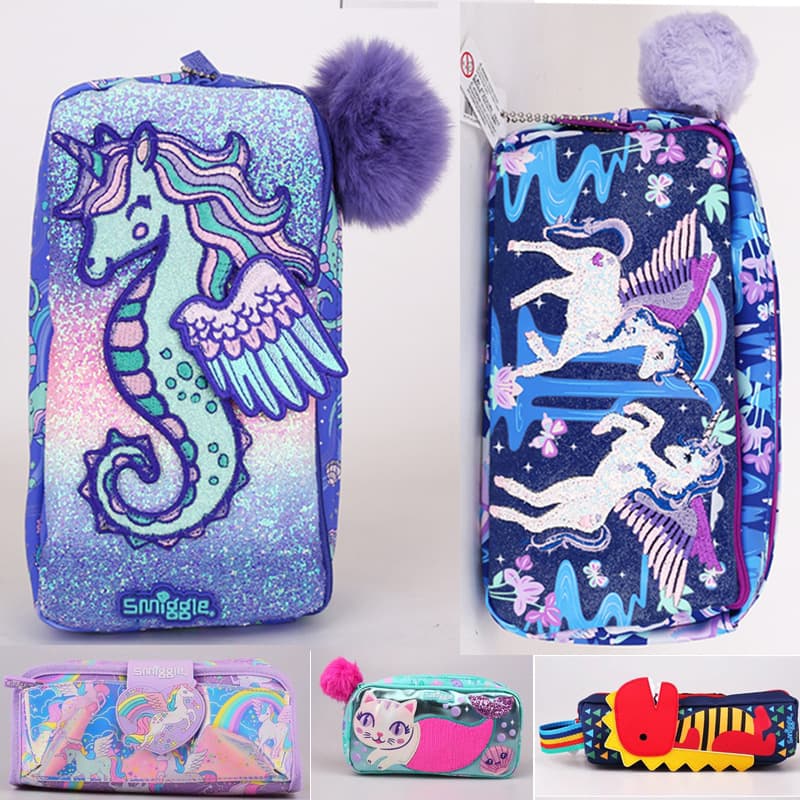 Australian Smiggle Pencil Case, Large Capacity Pencil Bag for Kids, Stationery Bag for Primary and Secondary School Students