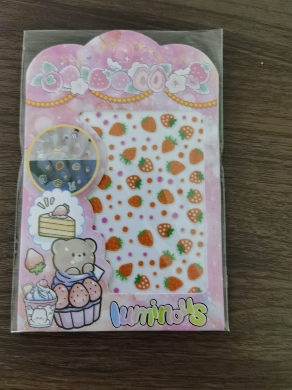New children's luminous nail stickers cartoon fruit style cute luminous nail stickers
