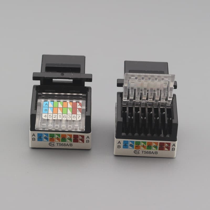 Black No-Drill Computer Module RJ45 Interface Cat5e Network Information Socket