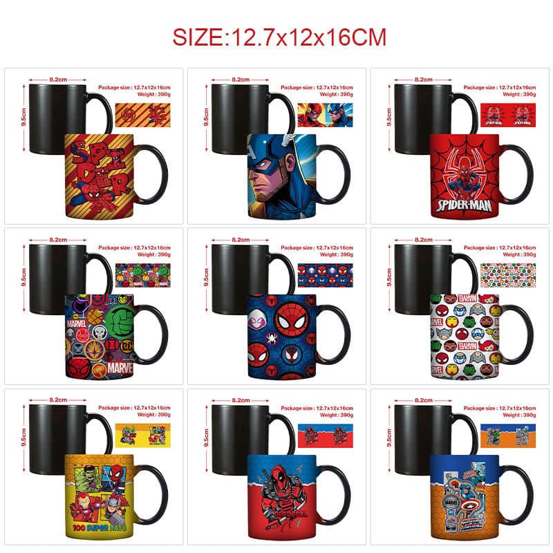 A variety of peripheral animation heat-sensitive color-changing mugs for home students ceramic mugs multi-pattern magic cups coffee cups