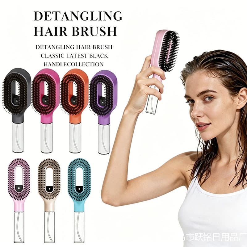 Amazon Best-Selling Press Spray Comb Scalp Massage Comb Anti-Static Hair Styling Comb Refillable Misting Detangling Comb