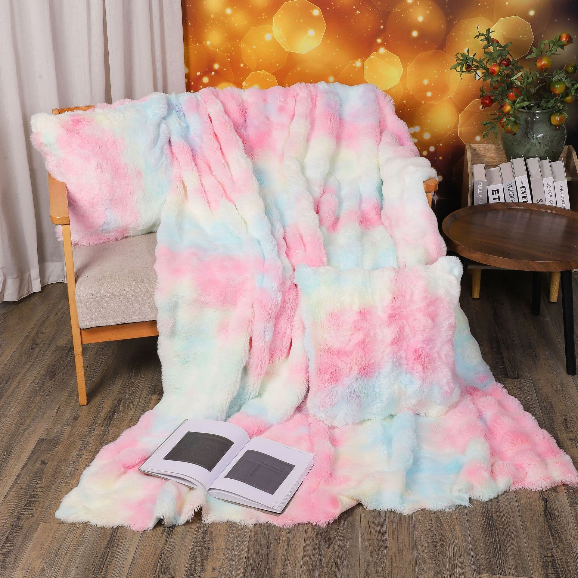 Nap Blanket Throw Toscana Long Plush Bubble Fleece Sofa Flannel Blanket Thick Student Dormitory Blanket
