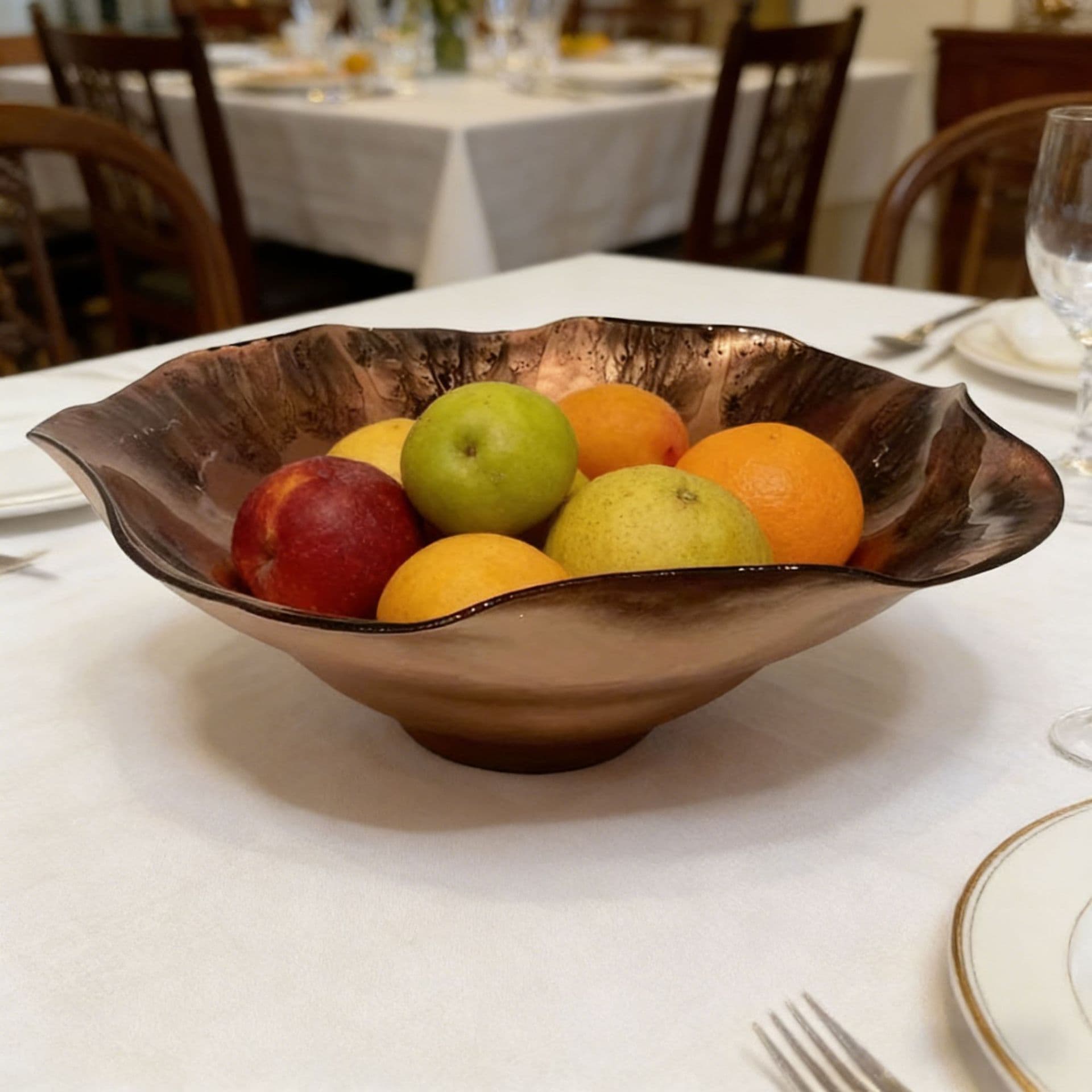 Simple Luxury Glass Fruit Bowl Large Glass Bowl Premium Club Hotel Display Bowl Cold Dish Bowl