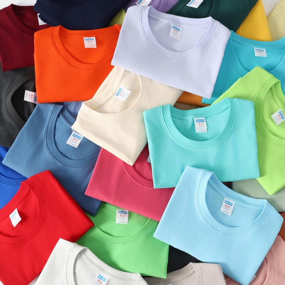 Short-Sleeved T-Shirt, Pure Cotton, Unisex, Solid Color T-Shirt, Class Uniform, Cultural Shirt, Short-Sleeved Men's T-Shirt, Men's Short-Sleeved Style