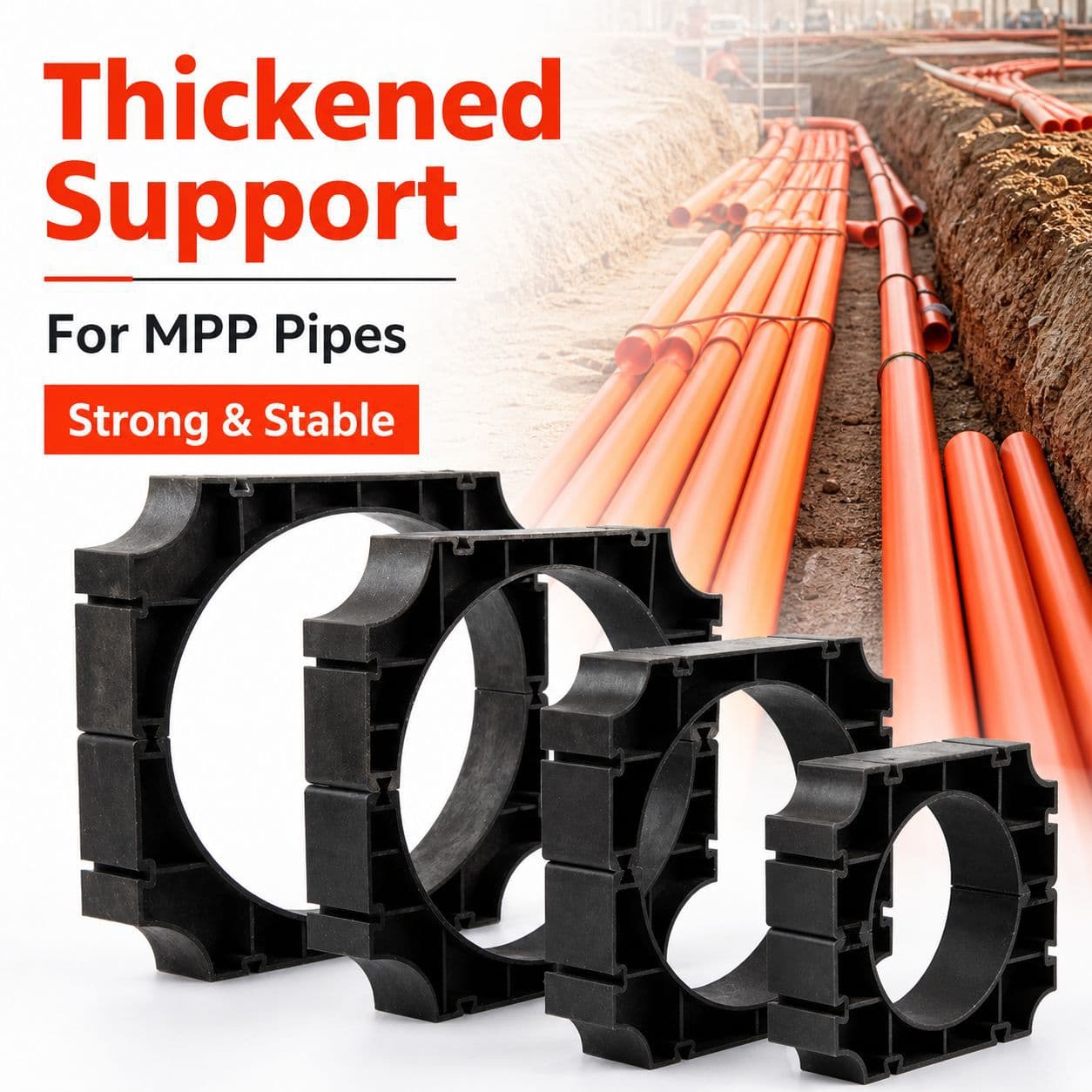 MPP power pipe pillow pipe clamp plastic communication bracket pipe fitting pipe arrangement support fixed pipe rack holder 110 160 200
