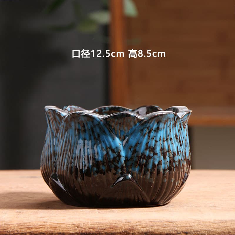 Cluster Succulent Pot Ceramic Home Coarse Pottery Wide Mouth Clay Pot Green Plant Saucer Special Clearance Wholesale