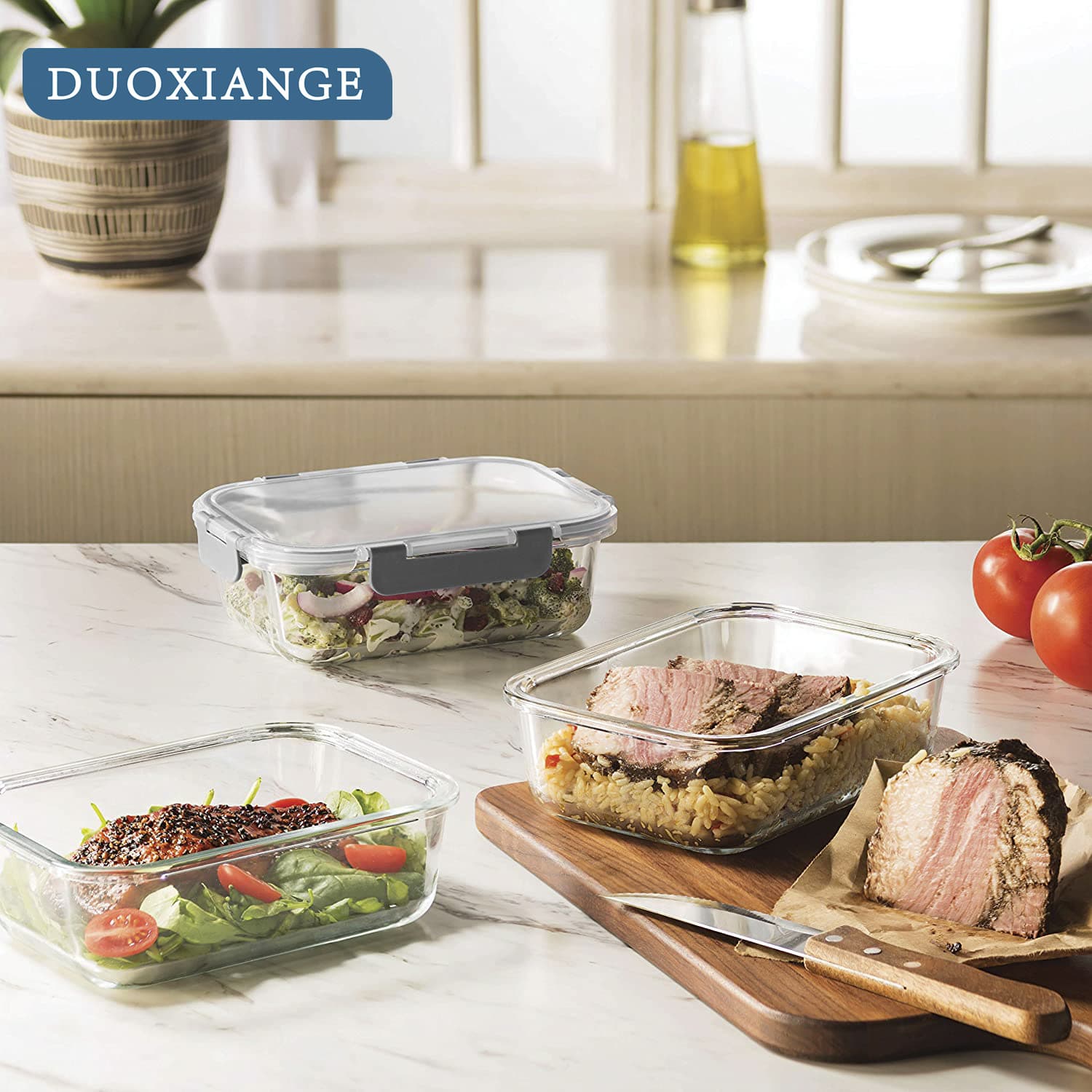 Glass lunch box, microwaveable, special bowl, removable lunch box, lunch box, oven-safe bowl