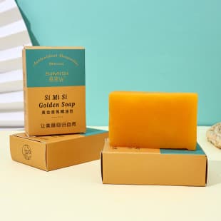 [Simis] Gold Powder Cleansing Soap, Trapezoid Handmade Perfume Essential Oil Soap, 80G