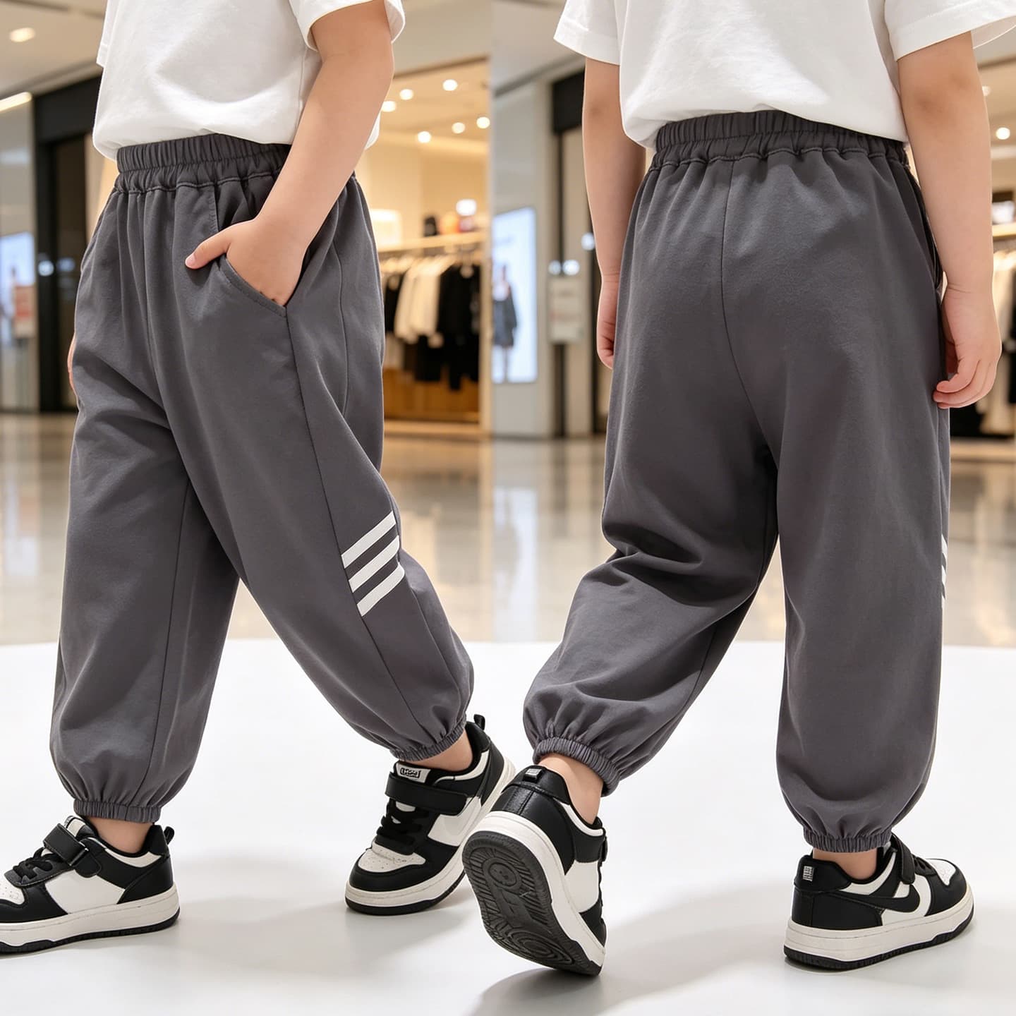 Boys' quick-drying pants summer thin striped print children's anti-mosquito pants boys' leggings casual pants anti-mosquito pants