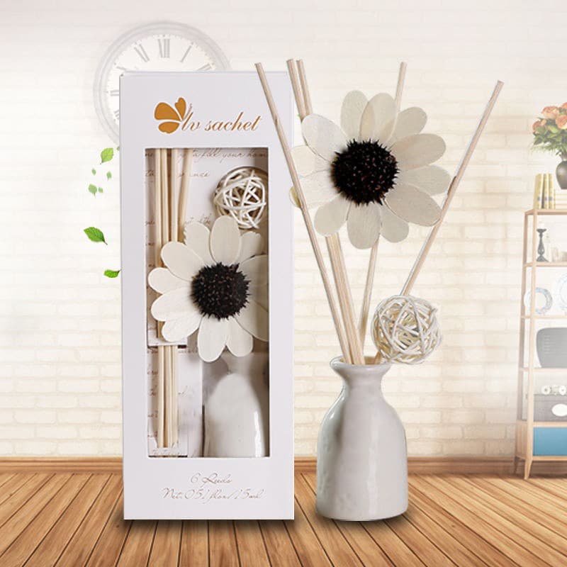Lavender Reed Diffuser Set Ceramic Aroma Oil Gift Box Perfume Wholesale Long-Lasting Fragrance