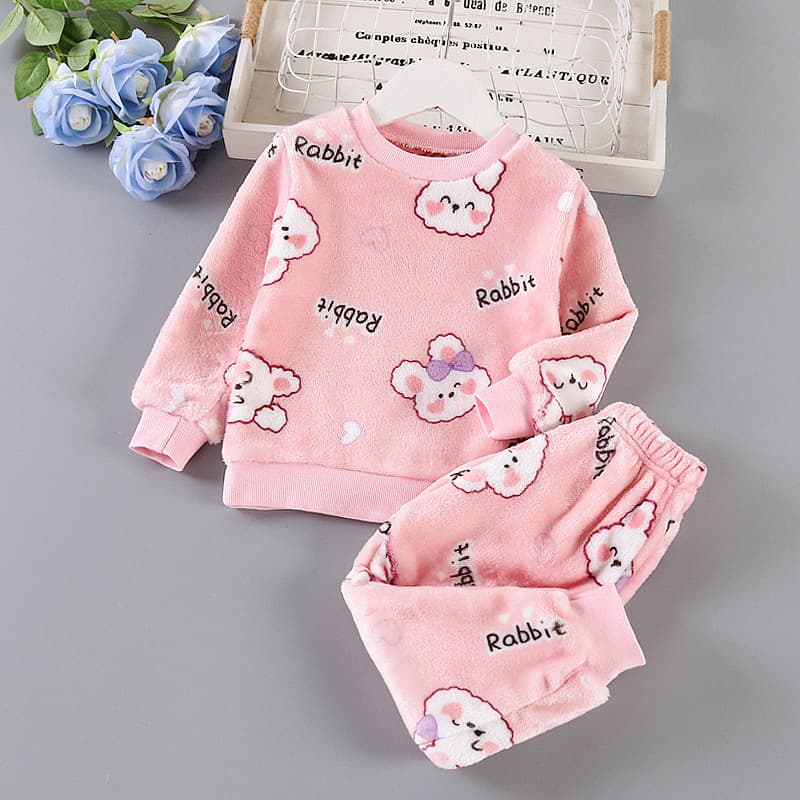 Children's Winter Flannel Family Matching Loungewear, New Style for the Whole Family, Boys and Girls, Baby Matching Thickened Warm Pajamas