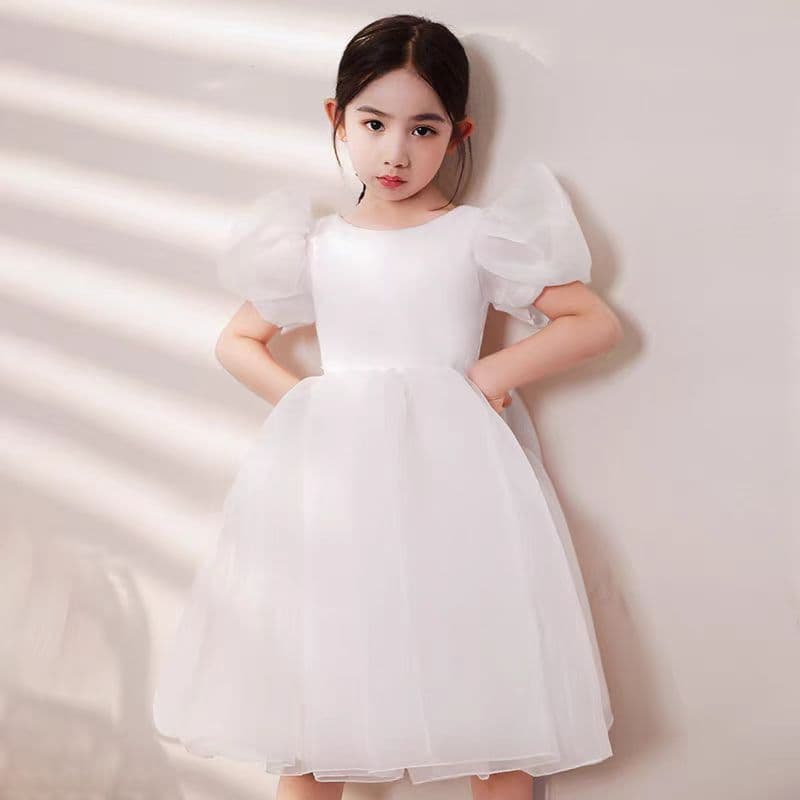 Girl's Birthday Dress Tulle Princess Gown Flower Girl Wedding Little Girl Catwalk Piano Performance Costume Summer