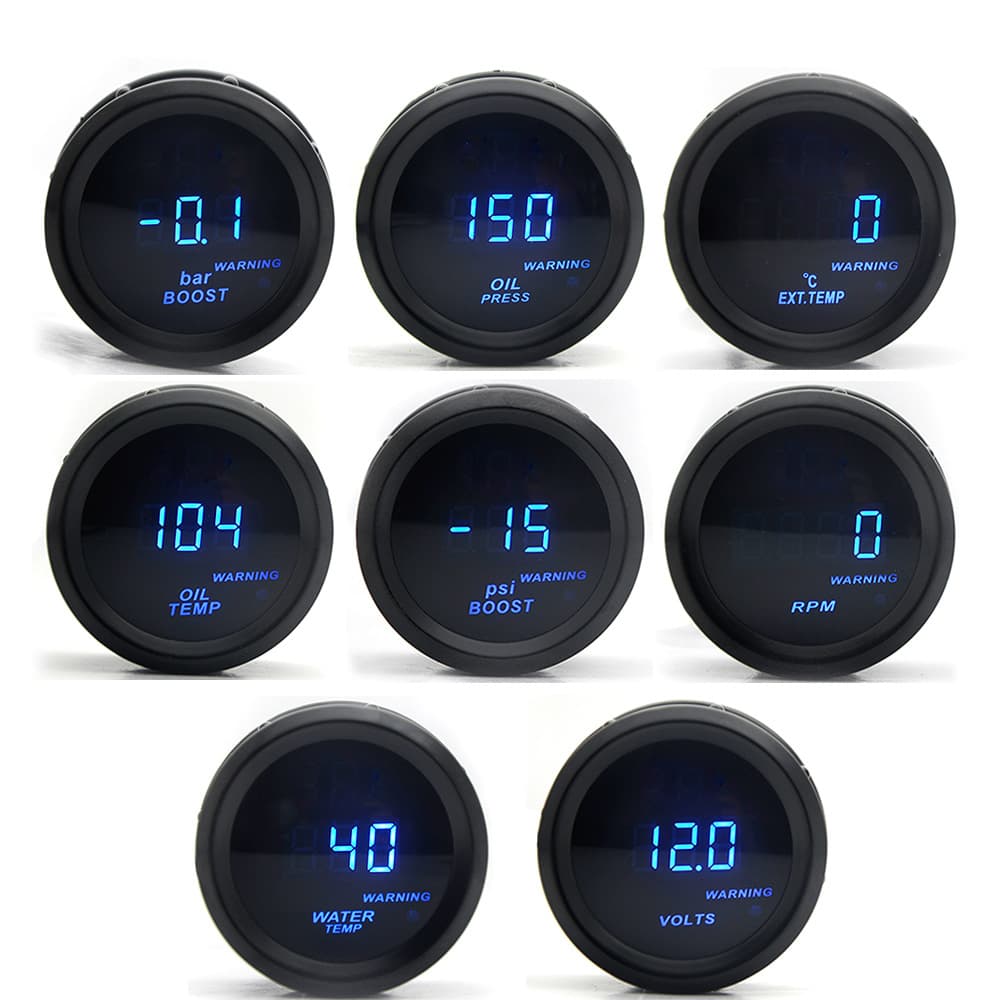 12V Universal Car Modification 2-inch (52mm) Water Temp/Oil Temp/RPM/Voltage/Oil Pressure/Air-Fuel Ratio Gauge/Boost
