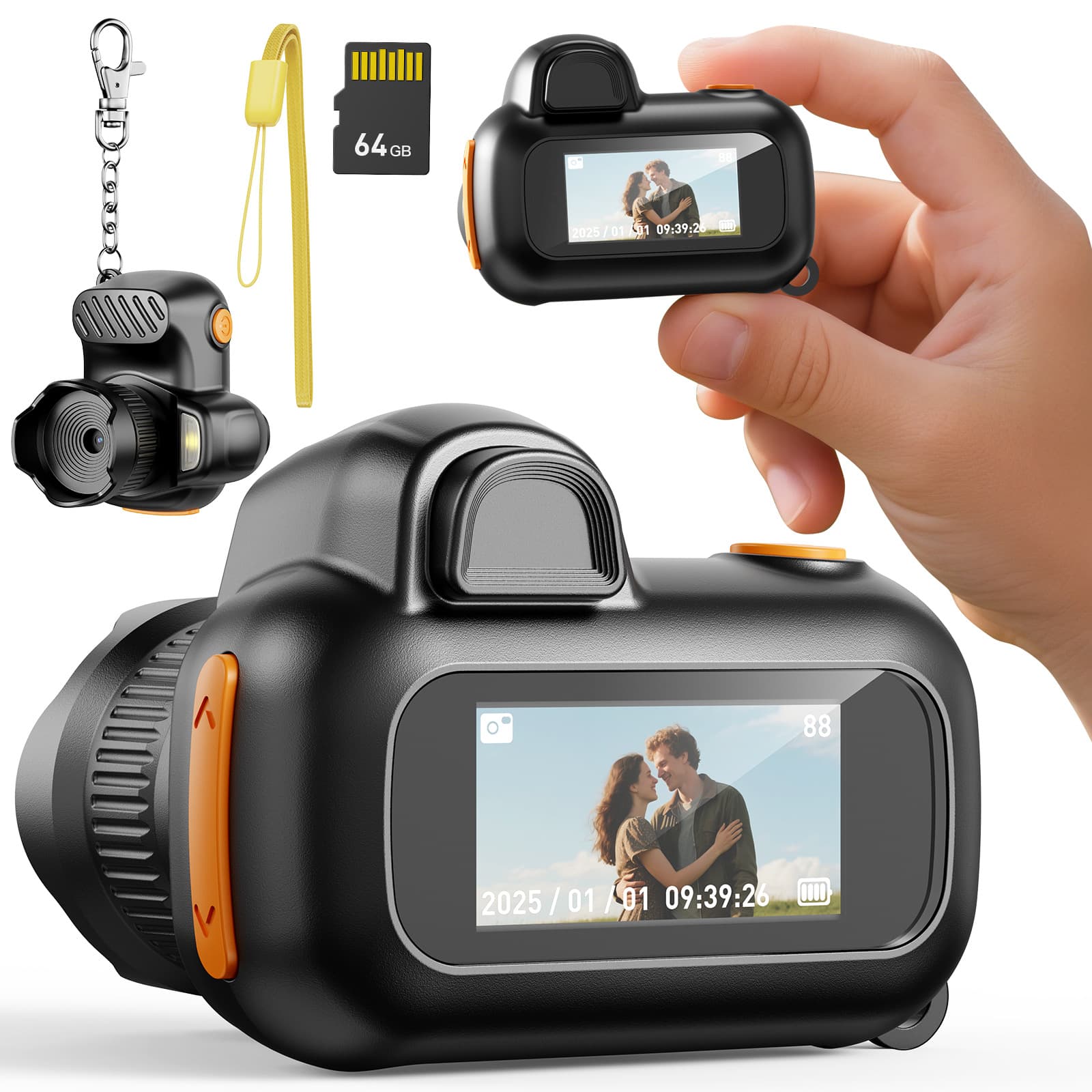 Cross-Border Hot Selling Campus Internet Celebrity Retro CCD High-Definition Portable Thumb Camera Mini Camera Kids Camera