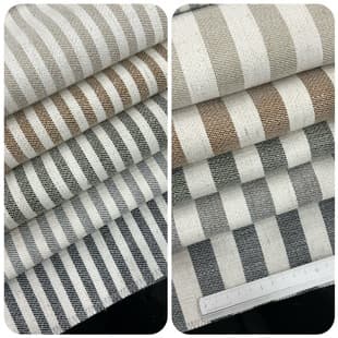 Approx. 290cm wide linen stripe fabric, rustic style curtain fabric, linen stripe cushion cover fabric