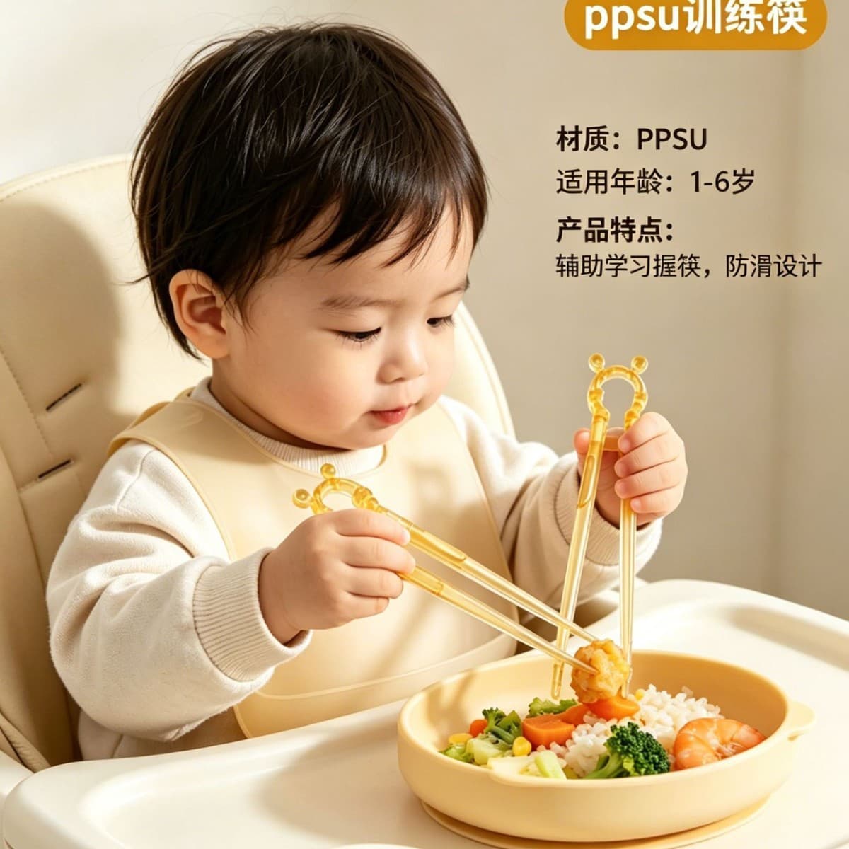 Children's Plastic Chopsticks Cartoon Baby Chopsticks Learning Chopsticks Practice Self-Feeding Eating Tool
