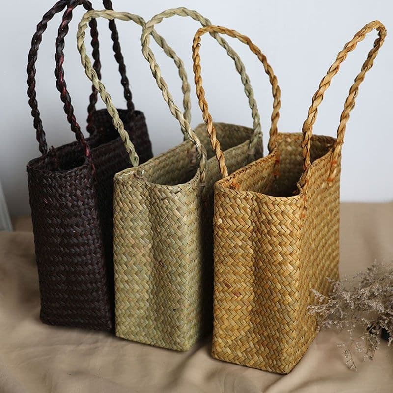 Woven Vintage Bag Office Commute Woven Handbag Dai Ethnic Style Ancient Style Basket Handbag