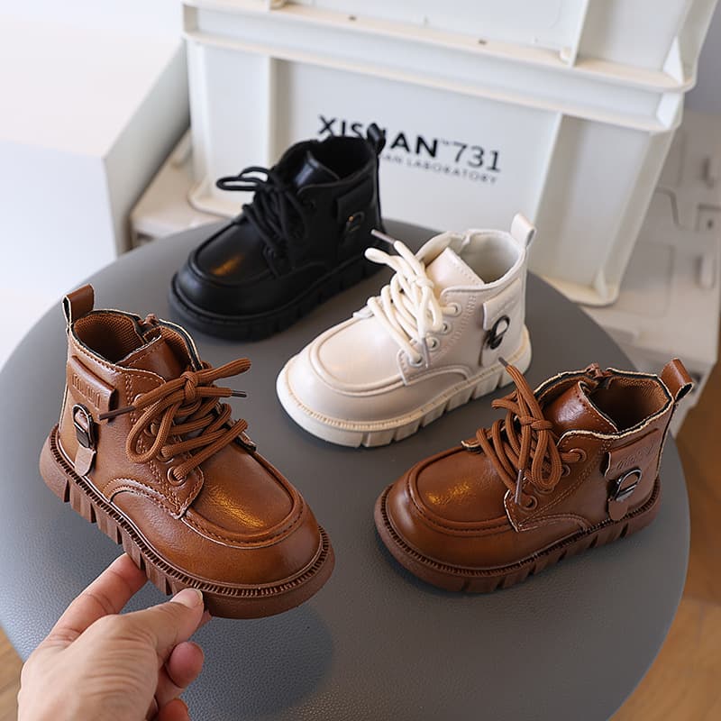 2026 Fall/Winter New Children's Snow Boots Fleece-Lined Warm Cotton Shoes Boys' Yellow Boots Girls' Stylish Martin Boots