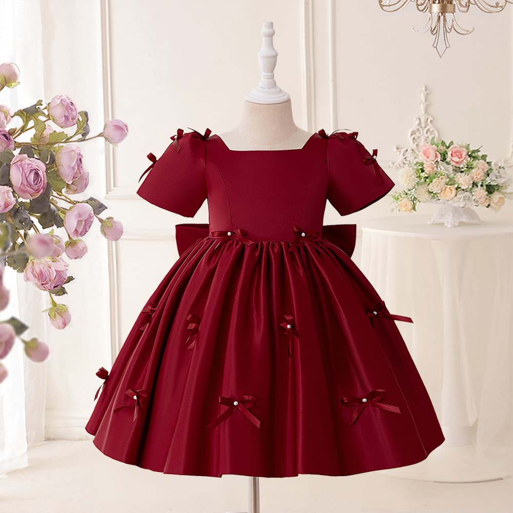 Princess Dress Children's Formal Wear Butterfly Knot Fashionable Show Evening Gown Little Girl Festival Party Outfit