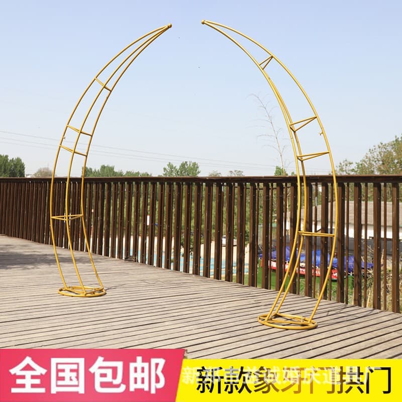 Wedding Decoration Iron Horn Arch for Welcome Area Stage Theme Wedding Decorative Round Arch Frame