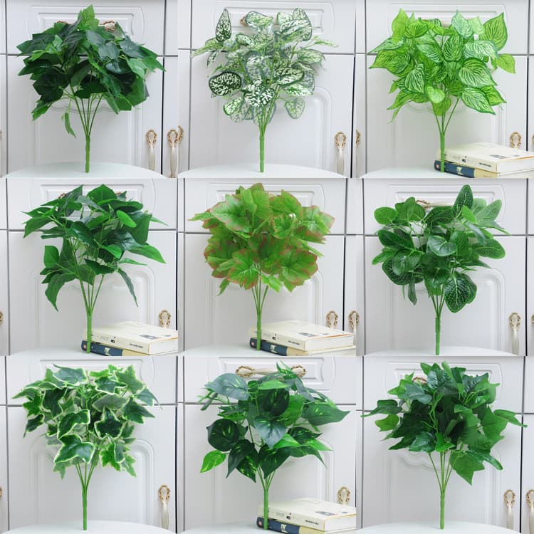 Artificial plant wall floor Greening decoration artificial green plant single pastoral indoor outdoor window artificial tree green leaf