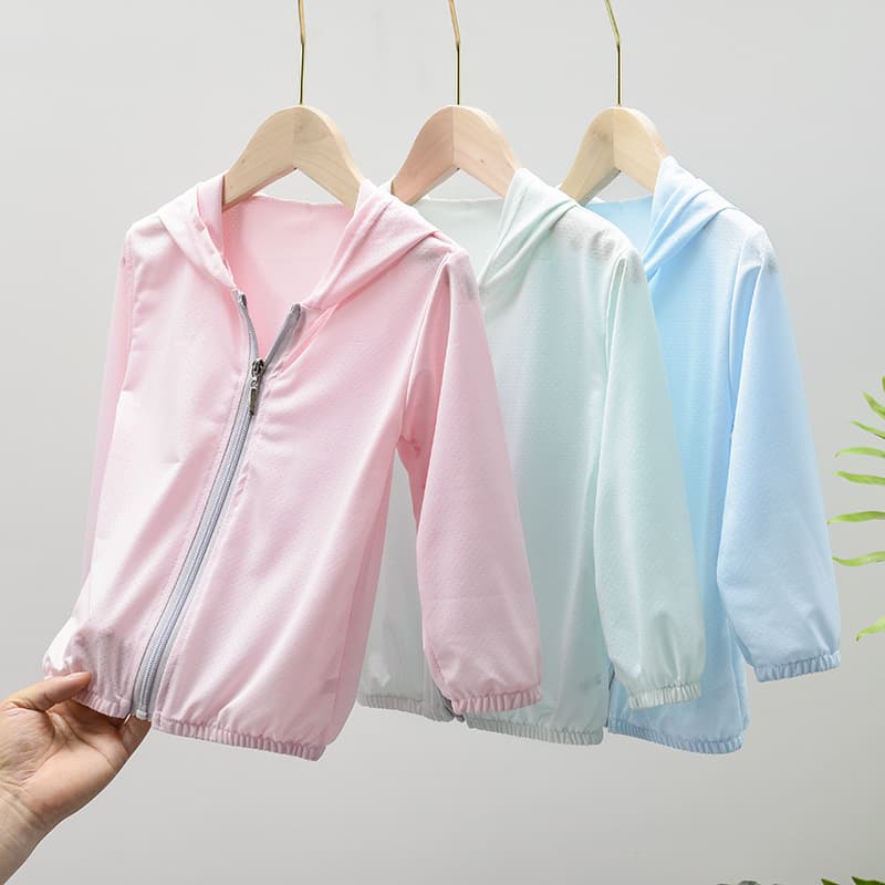 Children's Sun Protection Clothing Summer Baby Thin Ice Silk Parent-Child Light Jacket Boys and Girls Sunscreen Garment Kids Apparel Drop Shipping
