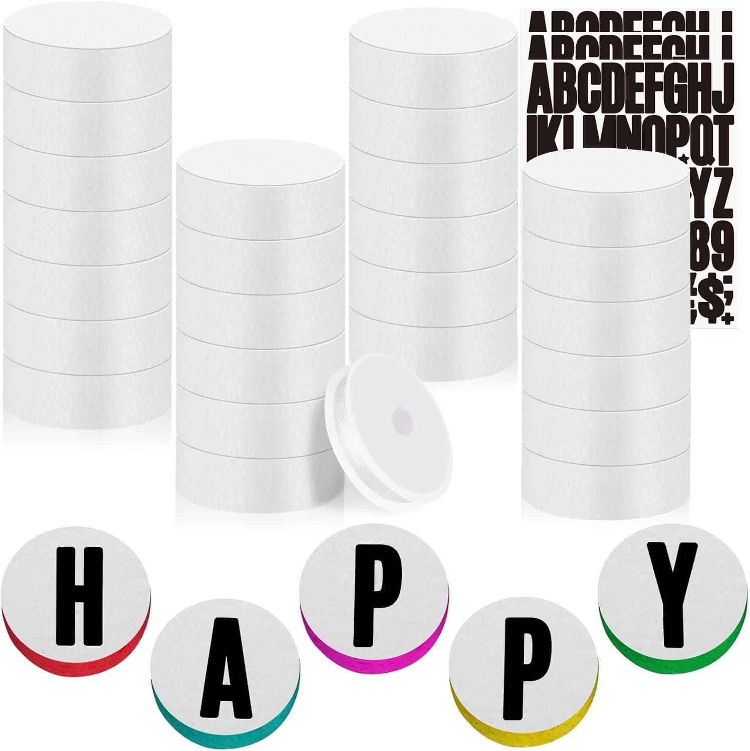 DIY Craft 3-Inch Cylindrical Foam Board Polystyrene Foam Disc Cylinder Painting Handicraft Kit