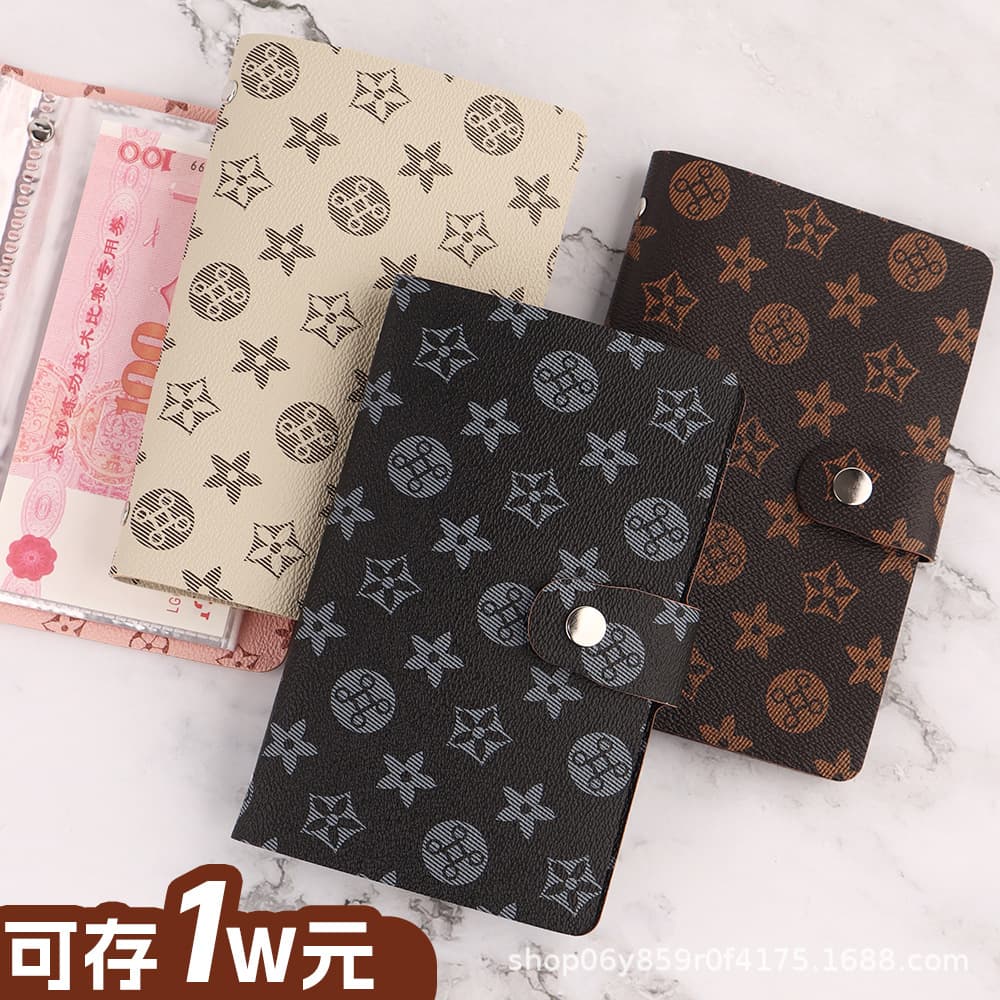Cross-border Soft Leather Cash Savings Book 2026 New Trendy Banknote Savings Wallet A6 Money Saving Book Ledger