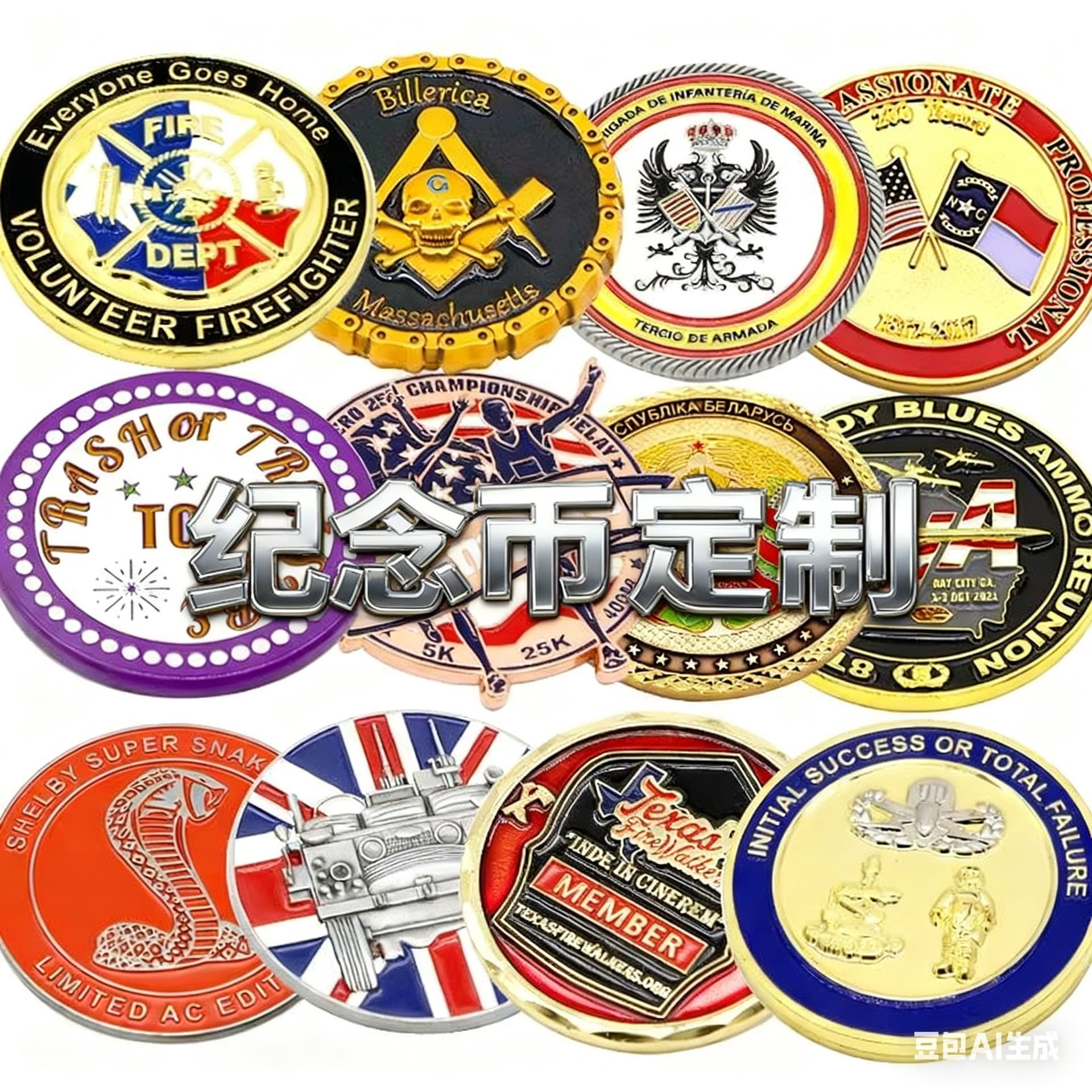 Manufacturer metal commemorative coins in stock customized foreign trade metal commemorative coins uv color paint decision coins commemorative coins