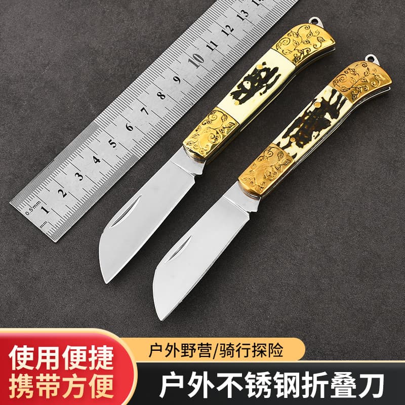 Manufacturer stainless steel folding knife outdoor camping self-defense knife folding knife camping outdoor survival knife household fruit knife